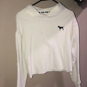 White Cropped Hoodie (XS) - VS PINK